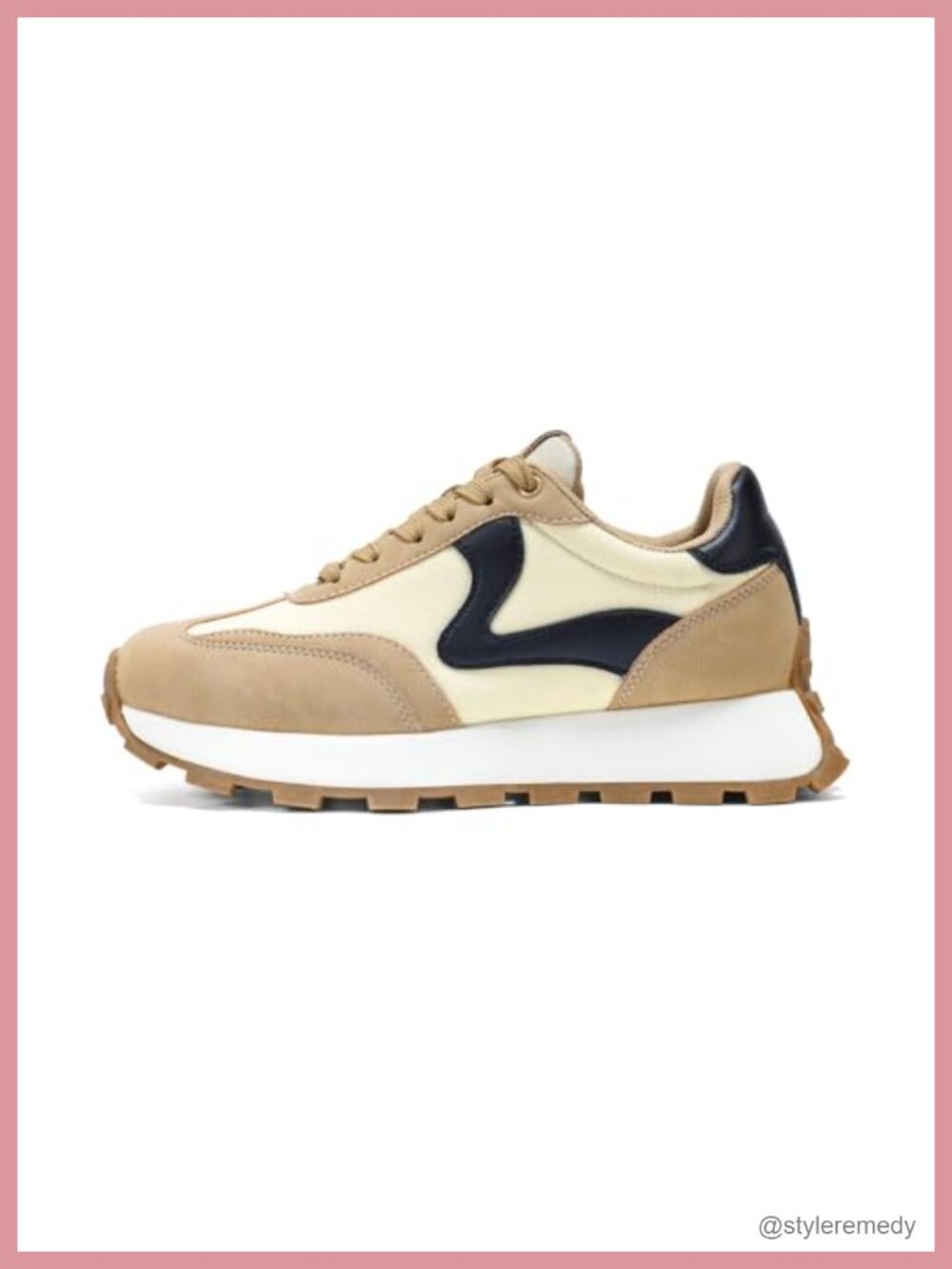 Platform Retro Tennis Sneakers Faux Leather Suede Slip Resistant Cushioned